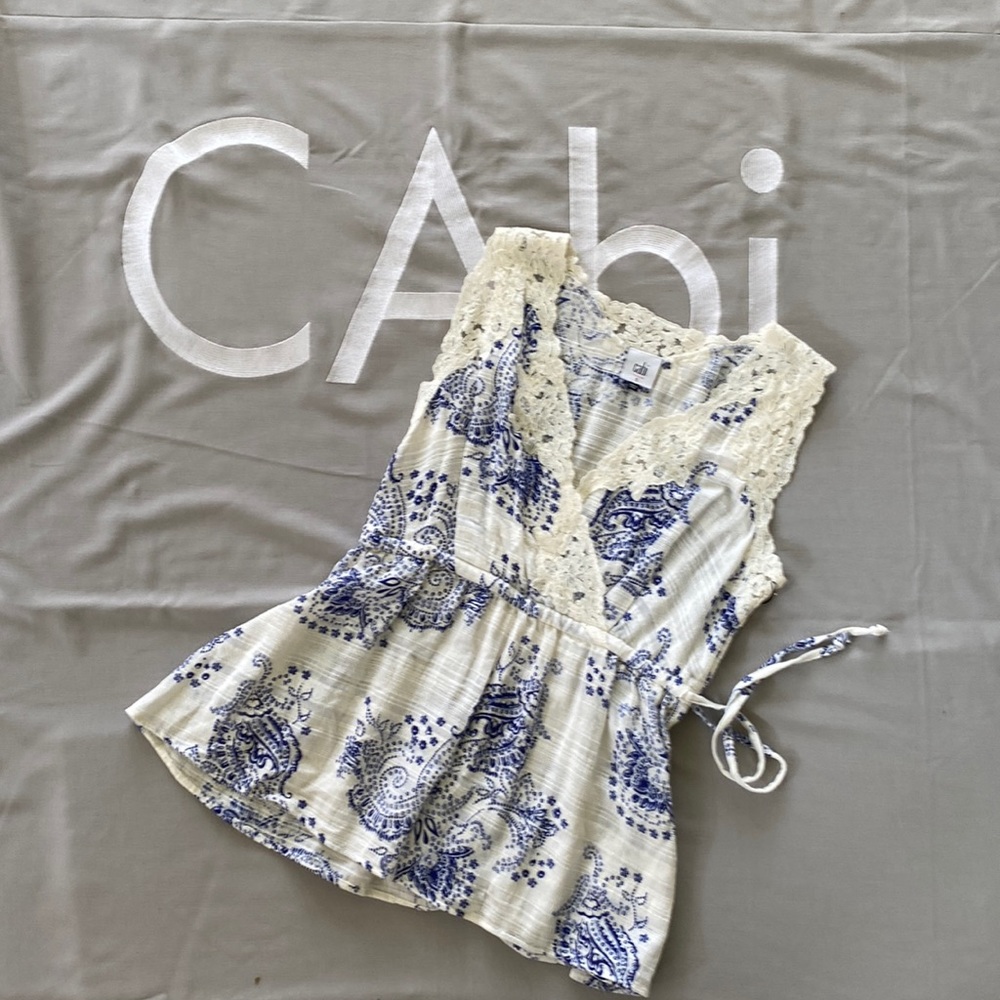 NWT CAbi Paisley Swirl Veranda Top